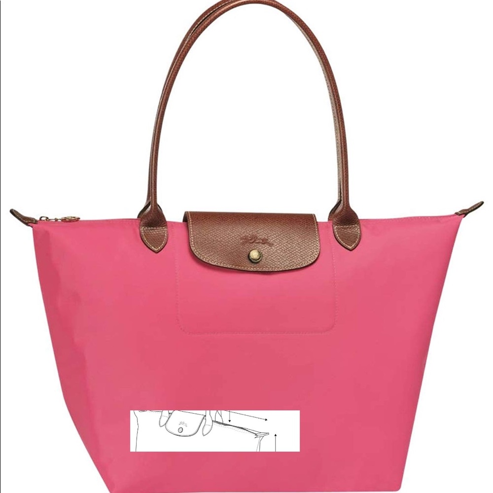 Longchamp Le Pilage Hot Pink Large Tote